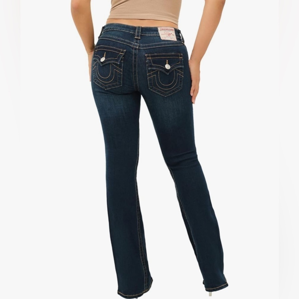 True Religion Women's Indigo Boot Cut Jeans Sz 30 Distressed Western